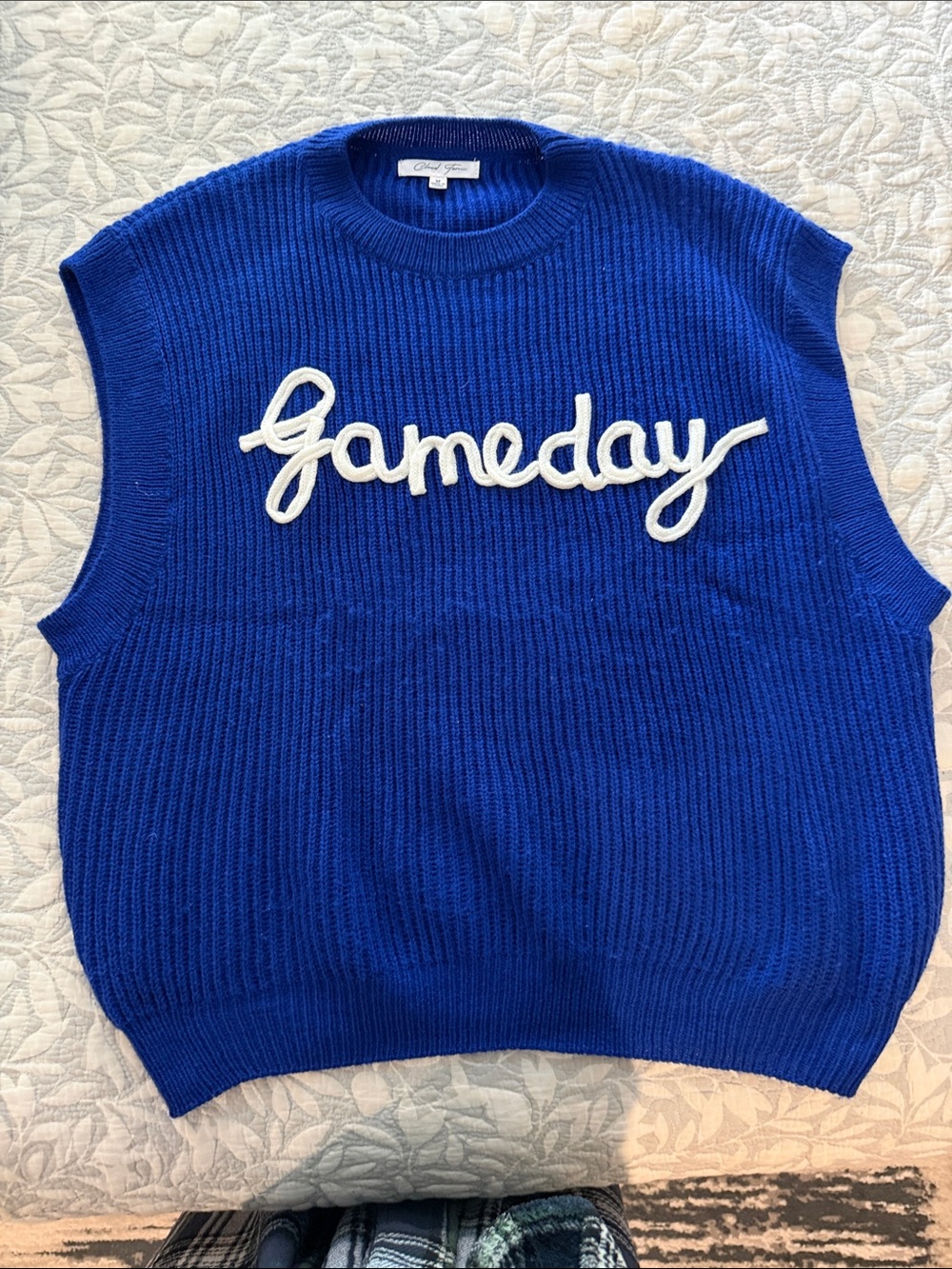 Cloud Ten Royal Blue 'Gameday' Knit Sweater Vest Medium